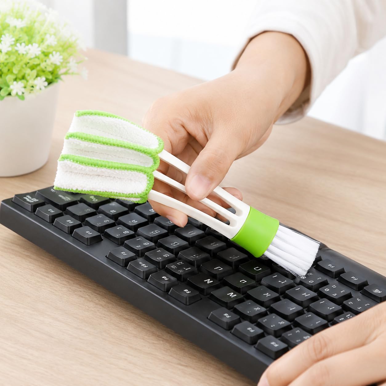 Multipurpose Microfiber Double Sided Cleaning Brush for Car AC, Air Vent, Blinds, Dashboard, Computer Keyboard & Laptop Cleaner - Microfiber Double Sided Cleaning Brush - Image 2