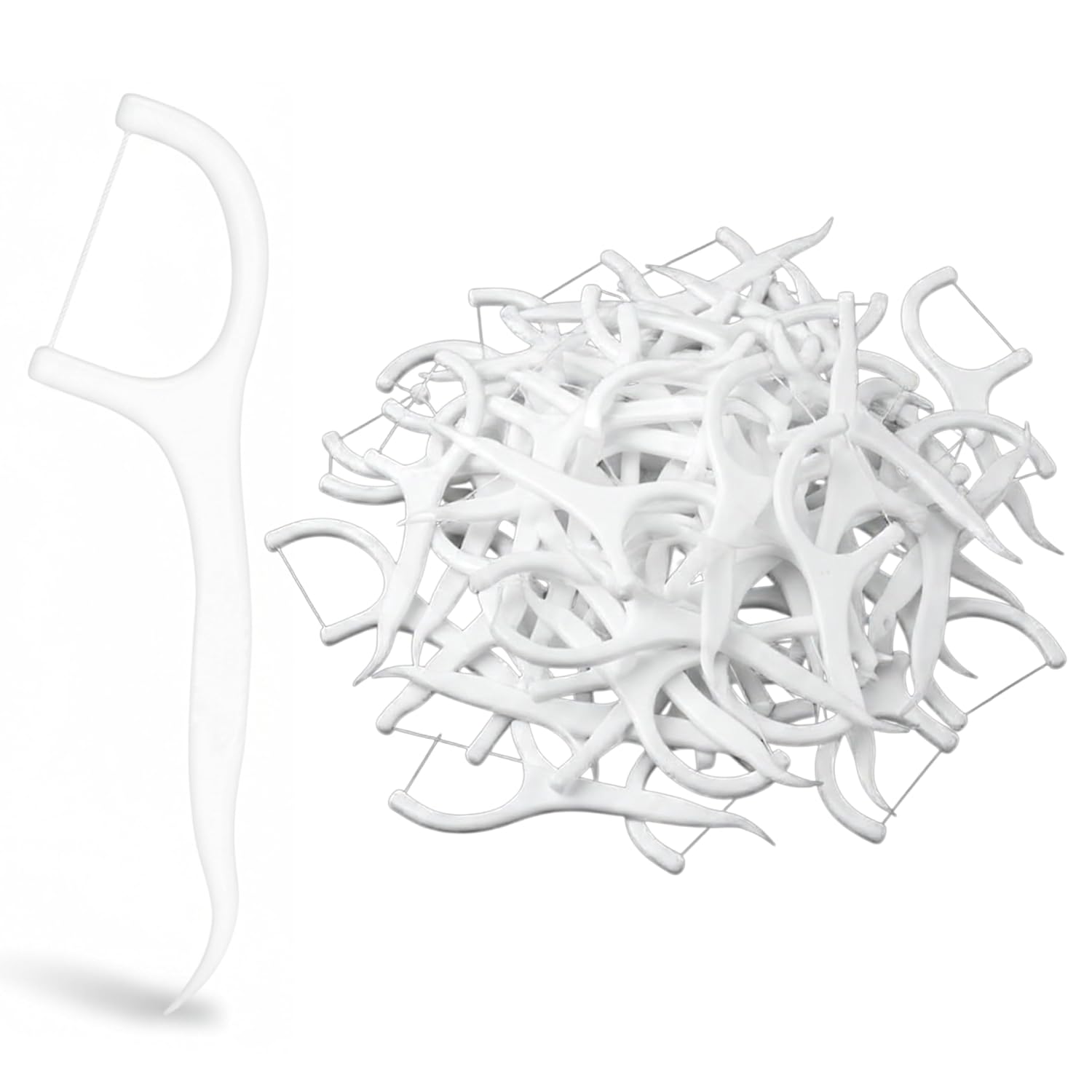 Dental Floss Toothpick Sticks - Flosser for Teeth Cleaner - Tooth Flossing Thread Cleaning Kit for Clean Teeth, Fresh Breath and Healthy Gums 20 floss - Pack Of 1 - Image 2
