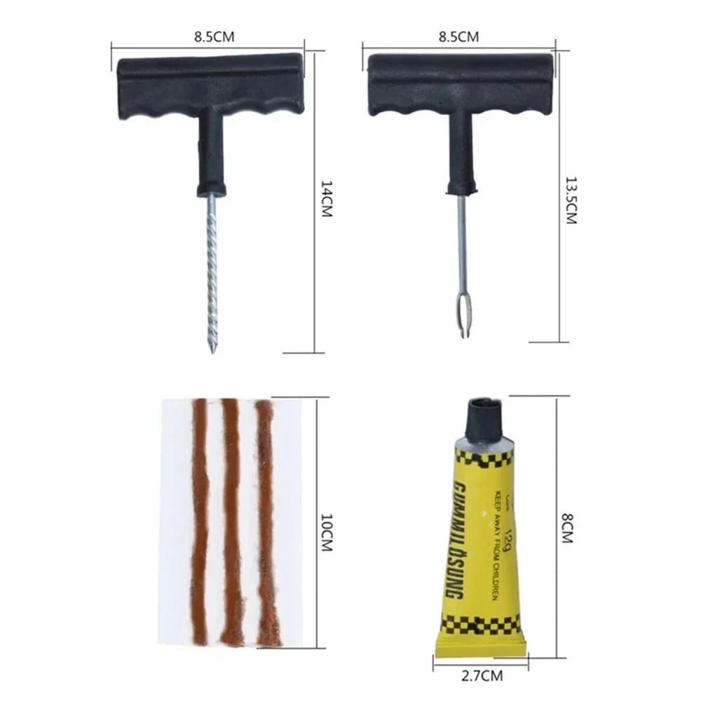 Tubeless Tyre Puncture Repair Kit for Cars & Bikes | Heavy-Duty T-Handle Tools - Puncture repair Kit - Image 3