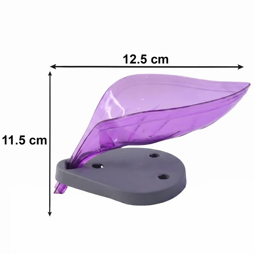 Leaf Shape Self Draining Soap Dish Holder for Bathroom & Kitchen | Soap Stand for Sink, Washbasin & Countertop | Water Draining Soap Holder for Bar Soap Storage & Organization - Multicolor - Image 3