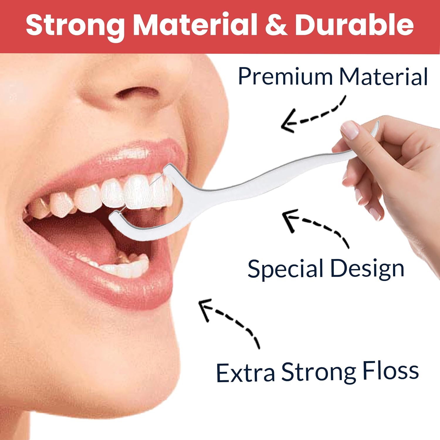 Dental Floss Toothpick Sticks - Flosser for Teeth Cleaner - Tooth Flossing Thread Cleaning Kit for Clean Teeth, Fresh Breath and Healthy Gums 20 floss - Pack Of 1 - Image 3