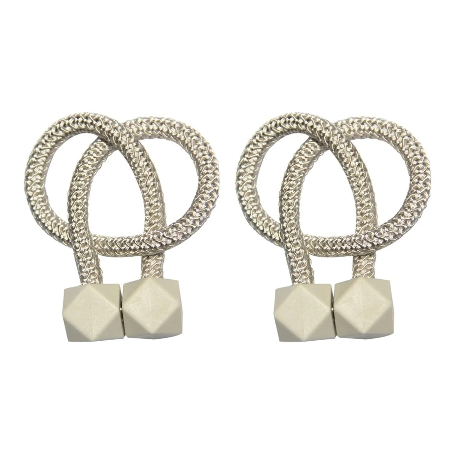 Curtain Tie Backs 2 Pc – Non Magnetic Curtain Tiebacks Pearl Design – Decorative Holdbacks Without Magnet Buckle, Elegant Rope Tie Backs for Living Room, Bedroom & Window Curtain Accessories - Image 1