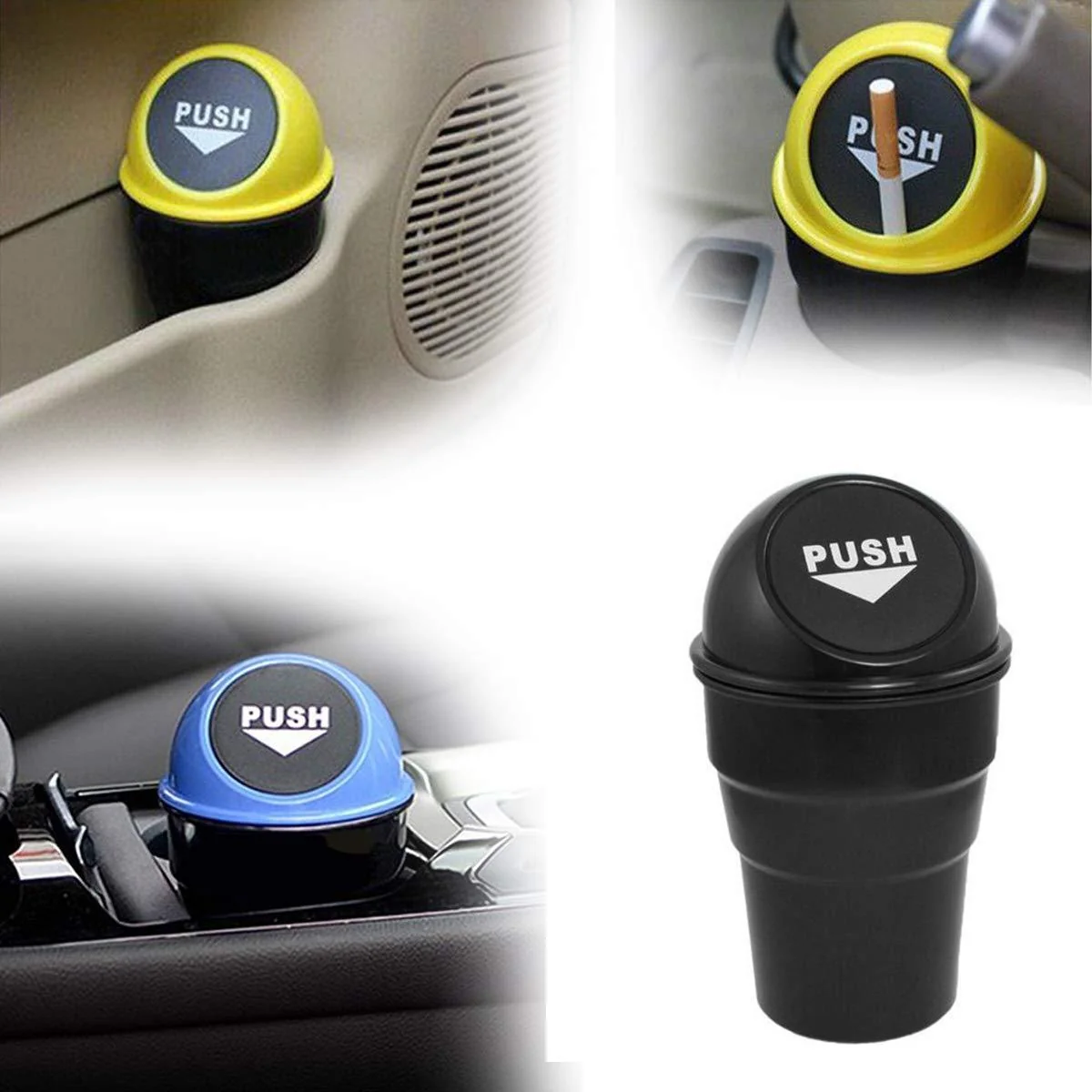 Car Dustbin for Car | Mini Portable Car Garbage Bin with Lid | Compact Waste Basket for Car, SUV, Truck & Office | Easy to Carry & Clean - MultiColor - Image 5