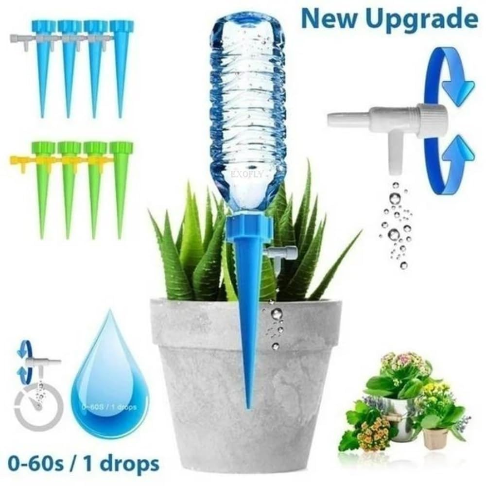 Drip Irrigation Kit | Self Watering Spikes for Plants with Adjustable Slow Release Control | Automatic Plant Watering Device for Bottles | Indoor Outdoor Pots, Balcony & Vacation Care - Watering Spikes Irrigation - Image 3