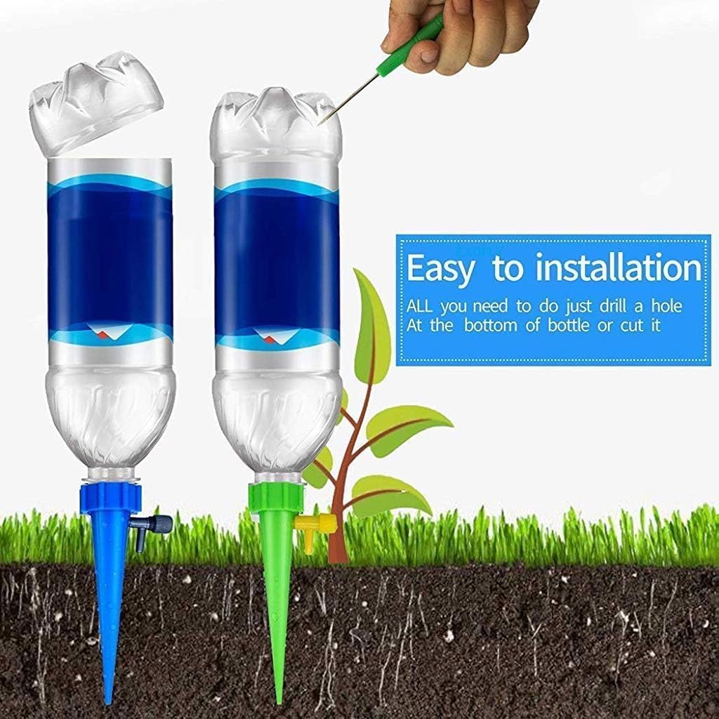 Drip Irrigation Kit | Self Watering Spikes for Plants with Adjustable Slow Release Control | Automatic Plant Watering Device for Bottles | Indoor Outdoor Pots, Balcony & Vacation Care - Watering Spikes Irrigation - Image 2