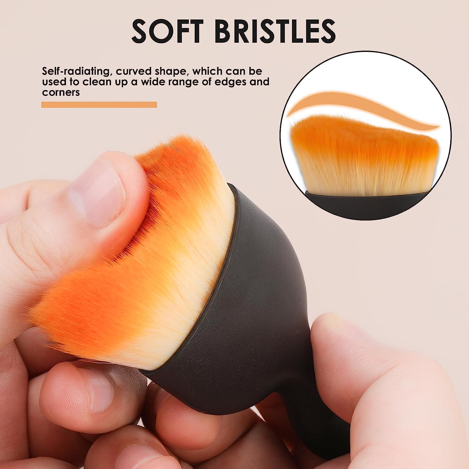 Mini Car Cleaning Brush with Plastic Handle and Dust Cover for AC Vents & Dashboard - Balck - Image 6