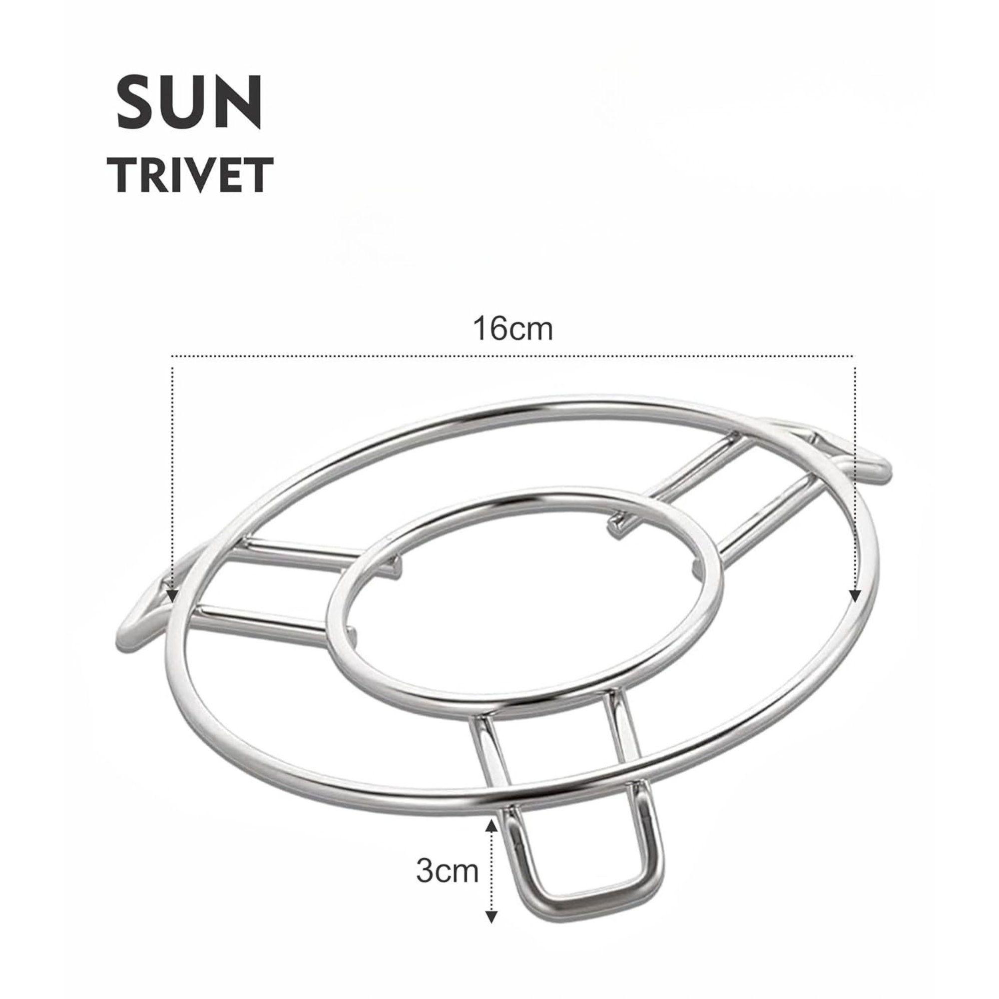 Stainless Steel Round Trivet, Hot Pot Stand, Heavy Duty Steel Trivet for Hot Utensils, 4mm Rod Table Top Ring, Hot Pot Mat Stand for Kitchen Utensil Vessel Holder - Silver Color - Image 4