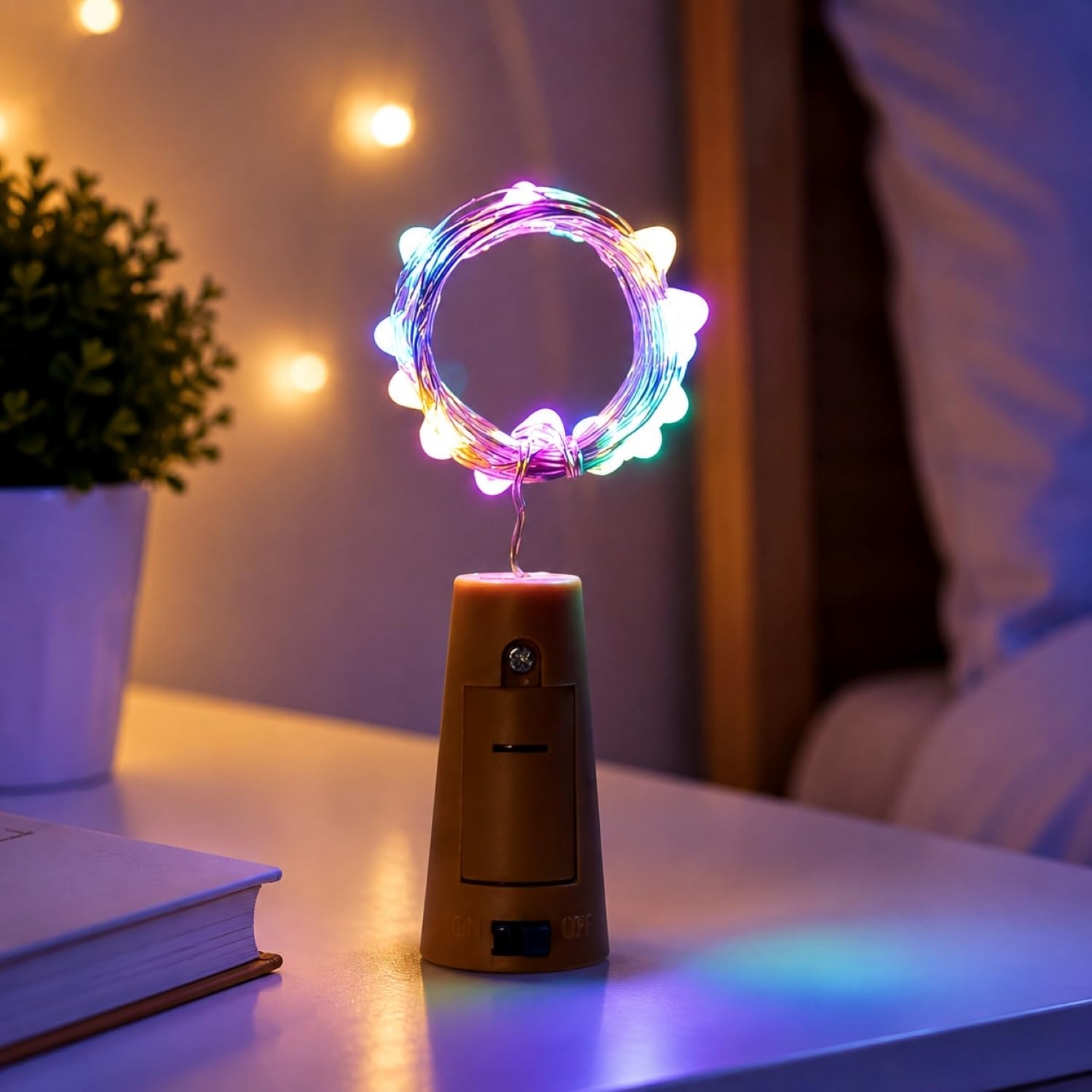 Bottle Cork Lights Battery Lights – Multicolor LED String Light with Decorative Indoor Fairy Glow Wine Glass Bottles Cork Design Lights for Home Décor, Parties, Festive, Weddings & Special Occasions - Multicolor Light - Image 6