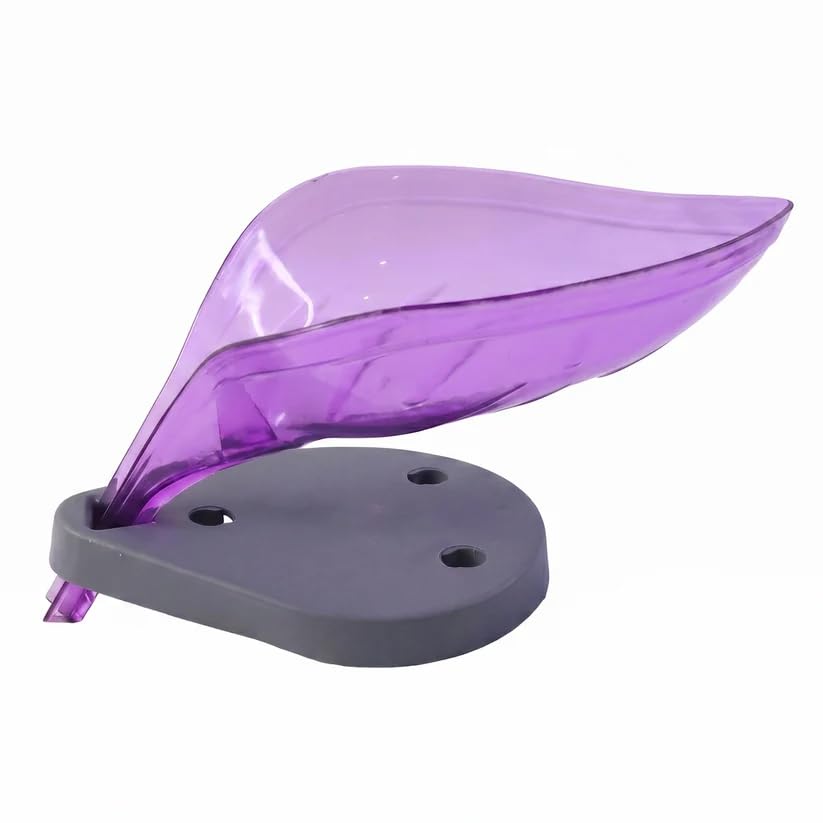 Leaf Shape Self Draining Soap Dish Holder for Bathroom & Kitchen | Soap Stand for Sink, Washbasin & Countertop | Water Draining Soap Holder for Bar Soap Storage & Organization - Multicolor - Image 1