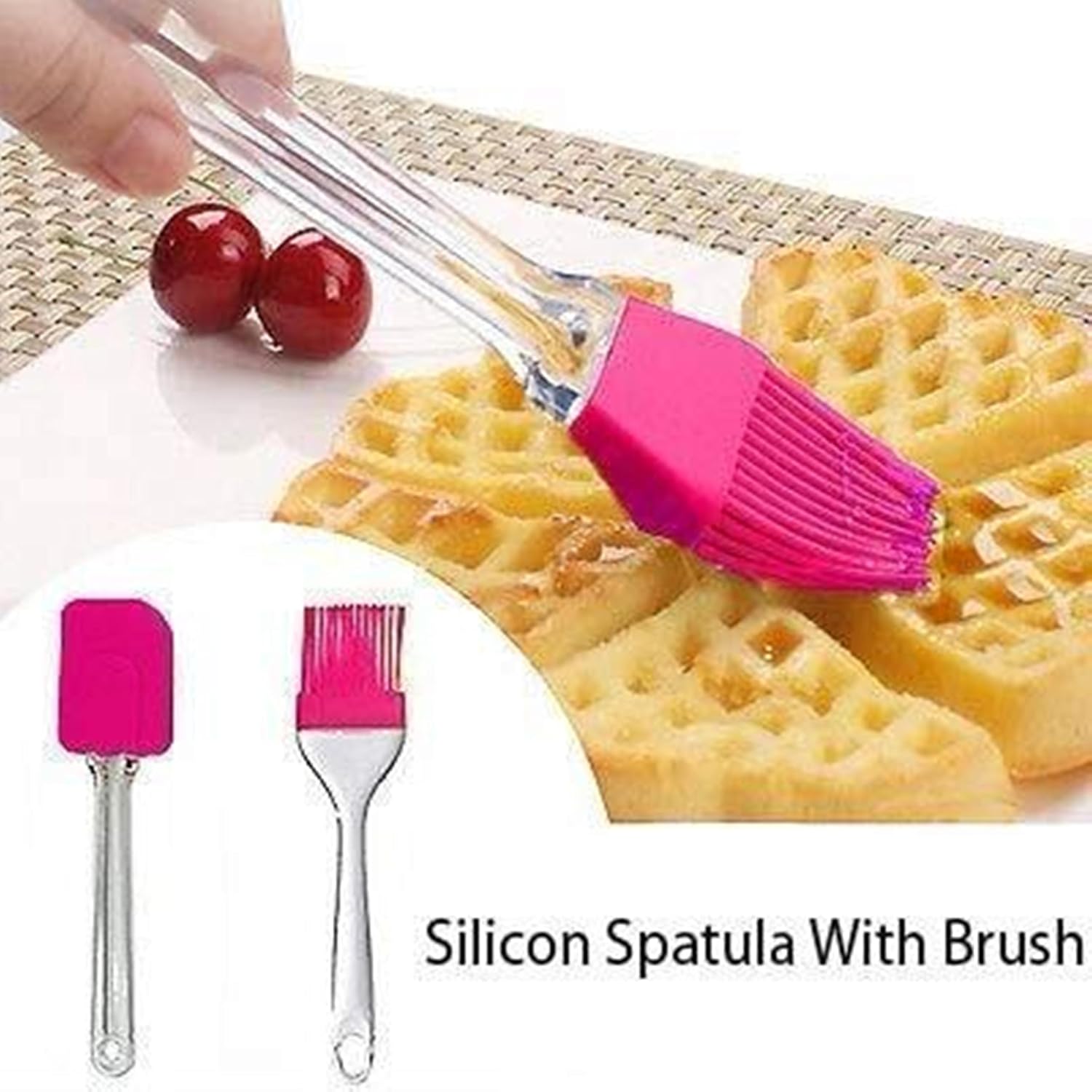 Silicone Spatula and Brush Set for Pastry, Cake Mixer, Decorating, Cooking, Baking, Silicone Spatula and Pastry Brush Set (Multicolour) - Spatula nd Brush combo - Image 4