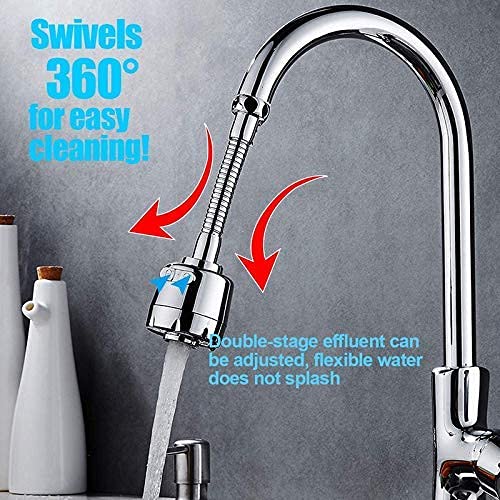 Sink Faucet Sprayer Attachment 360 Rotatable Kitchen Tap Extender Head Replacement Anti-Splash Faucet Nozzle Head with Hose and Universal Connector - Sink Faucet Sprayer - Image 5