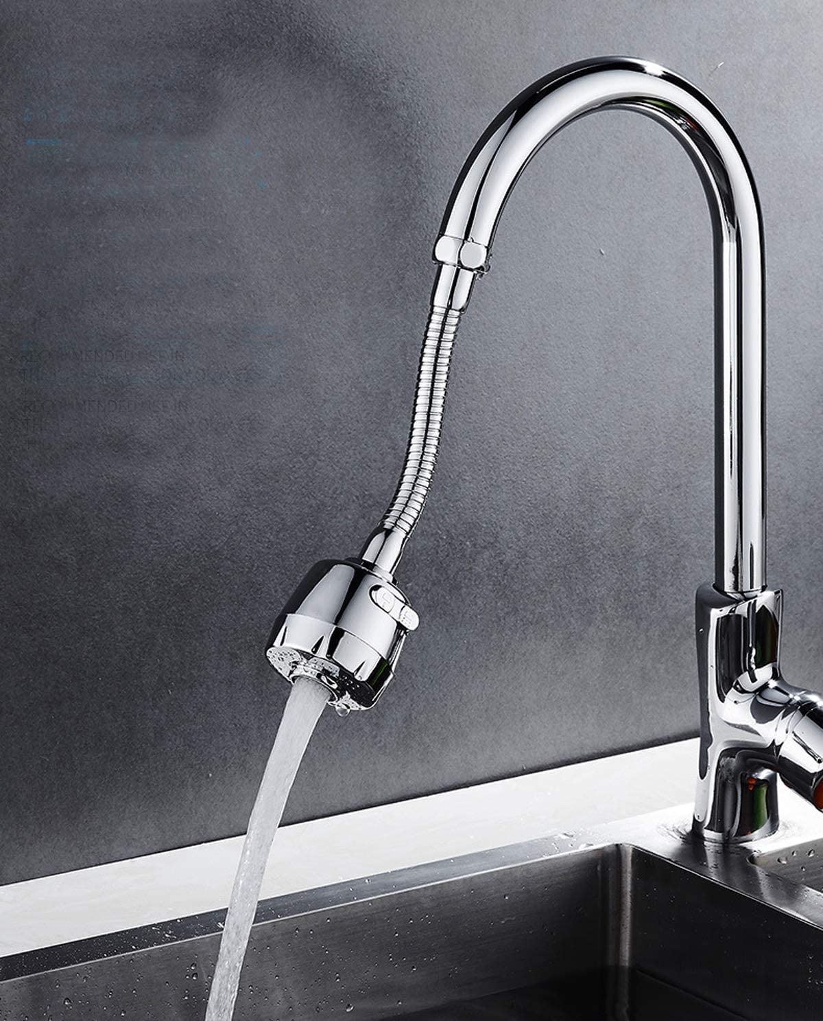 Sink Faucet Sprayer Attachment 360 Rotatable Kitchen Tap Extender Head Replacement Anti-Splash Faucet Nozzle Head with Hose and Universal Connector - Image 1