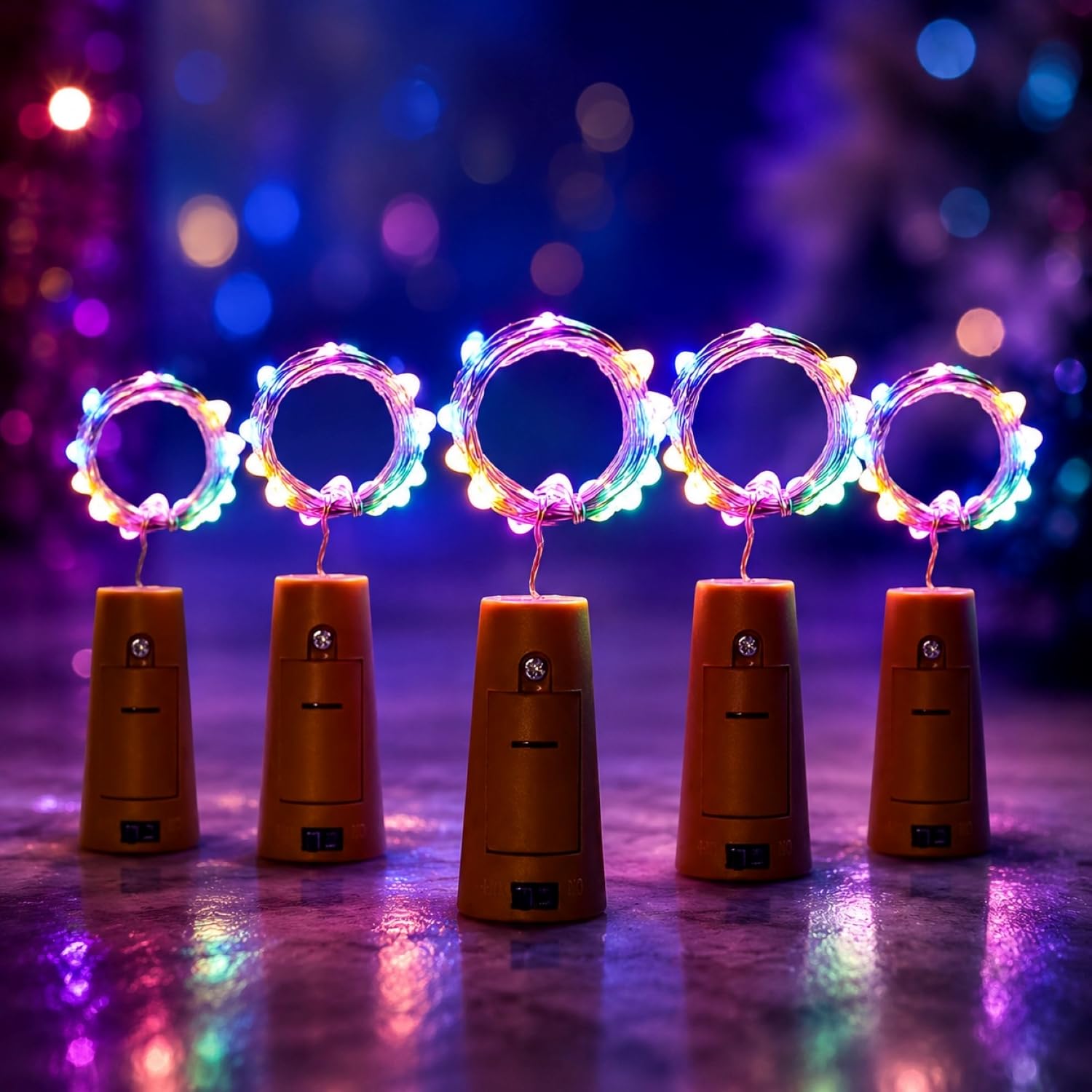 Bottle Cork Lights Battery Lights – Multicolor LED String Light with Decorative Indoor Fairy Glow Wine Glass Bottles Cork Design Lights for Home Décor, Parties, Festive, Weddings & Special Occasions - Multicolor Light - Image 2