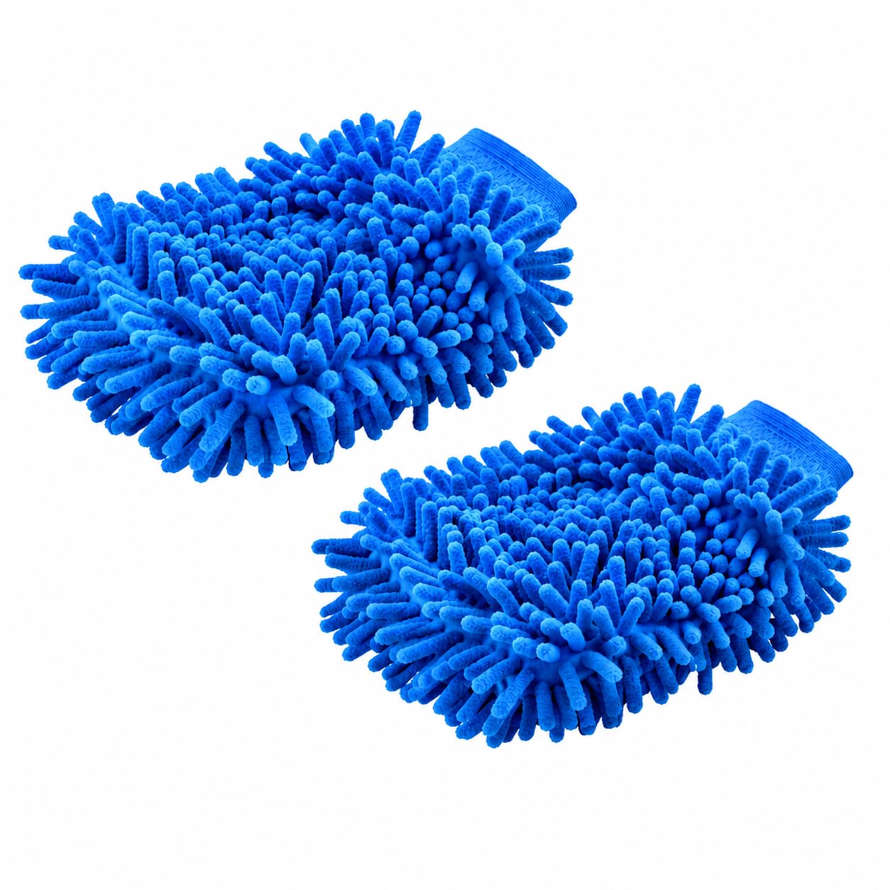 2 Pc Double Sided Microfiber Cleaning Gloves | Car Wash Mitt for Cleaning and Dusting | Chenille Mitt Cleaning Gloves | Extra Large, Professional Grade | Multi Colour - Image 1