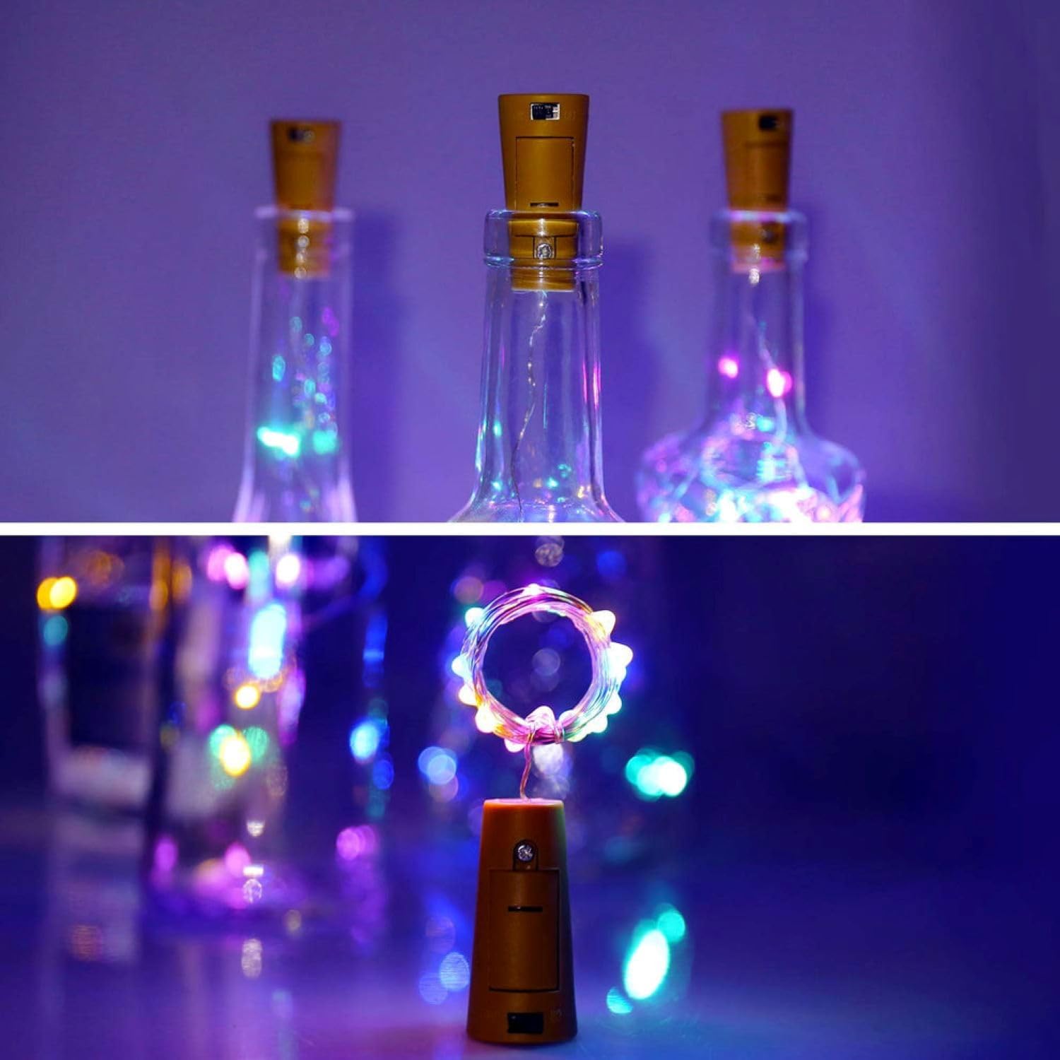 Bottle Cork Lights Battery Lights – Multicolor LED String Light with Decorative Indoor Fairy Glow Wine Glass Bottles Cork Design Lights for Home Décor, Parties, Festive, Weddings & Special Occasions - Multicolor Light - Image 7