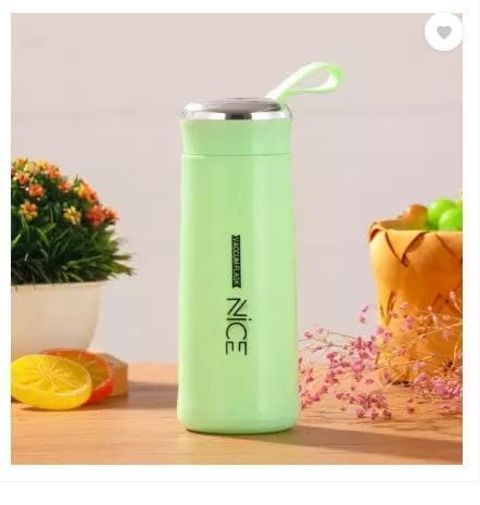 Premium Glass Water Bottle 400ml | Hot & Cold Leakproof Drinking Bottle | BPA Free Small Cute Bottle for Kids, School, Office, Gym & Travel | Ultra-Lightweight & Easy to Carry - Glass Bottle - Image 3