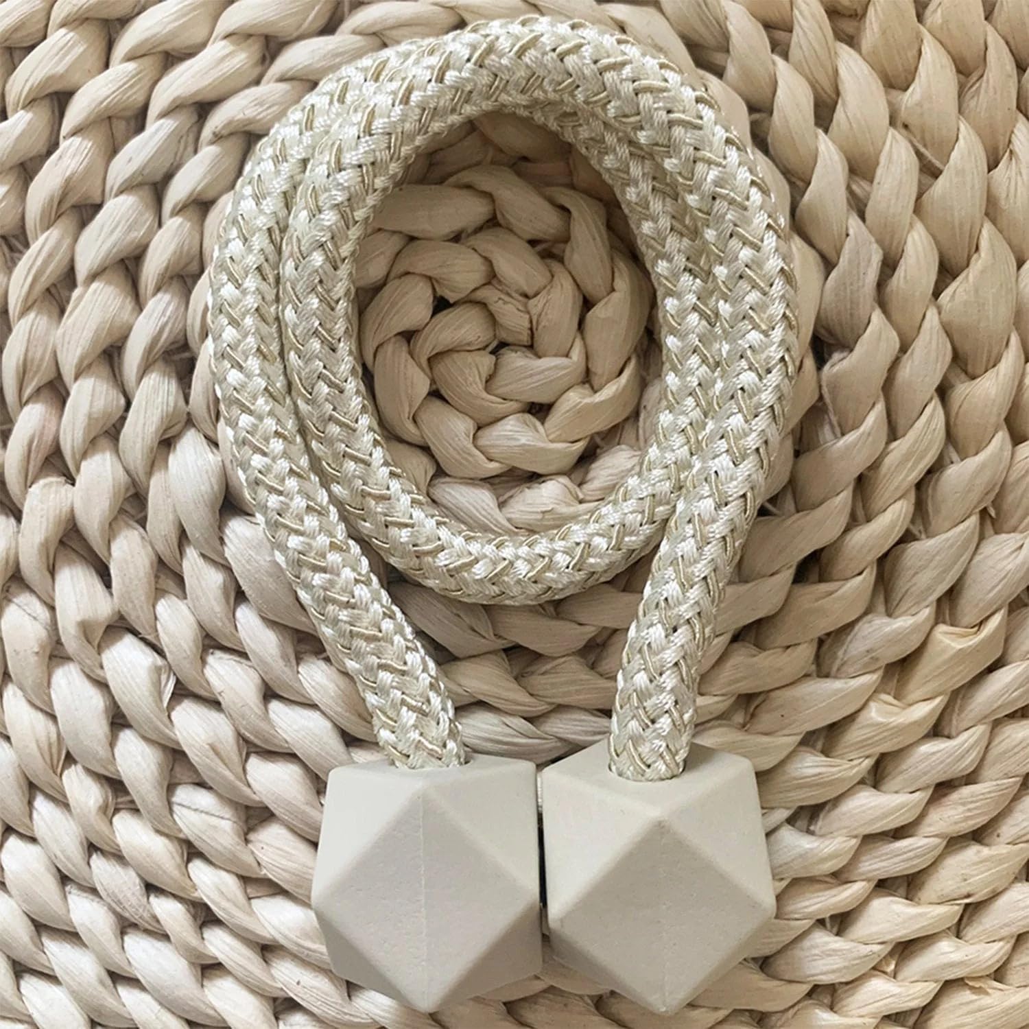 Curtain Tie Backs 2 Pc – Non Magnetic Curtain Tiebacks Pearl Design – Decorative Holdbacks Without Magnet Buckle, Elegant Rope Tie Backs for Living Room, Bedroom & Window Curtain Accessories - Curtain Tiebacks - Image 3