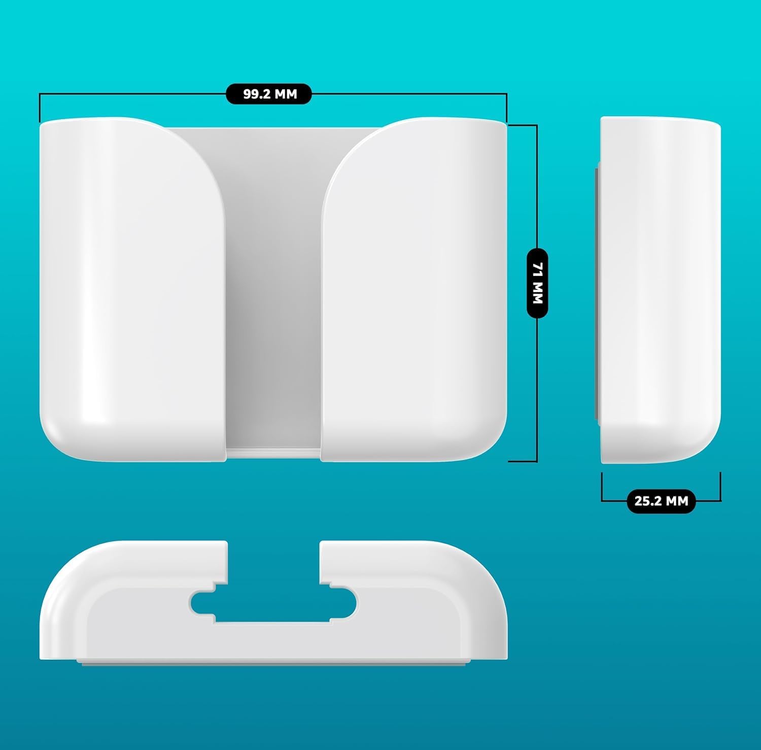 Pack of 4 Wall Mounted Mobile Smartphone Holder Storage Case for Phones with Strong Adhesive Strips|Wall Mount Mobile Stand/Multi-Purpose Stand for Phone Charging (White) - White - Image 2