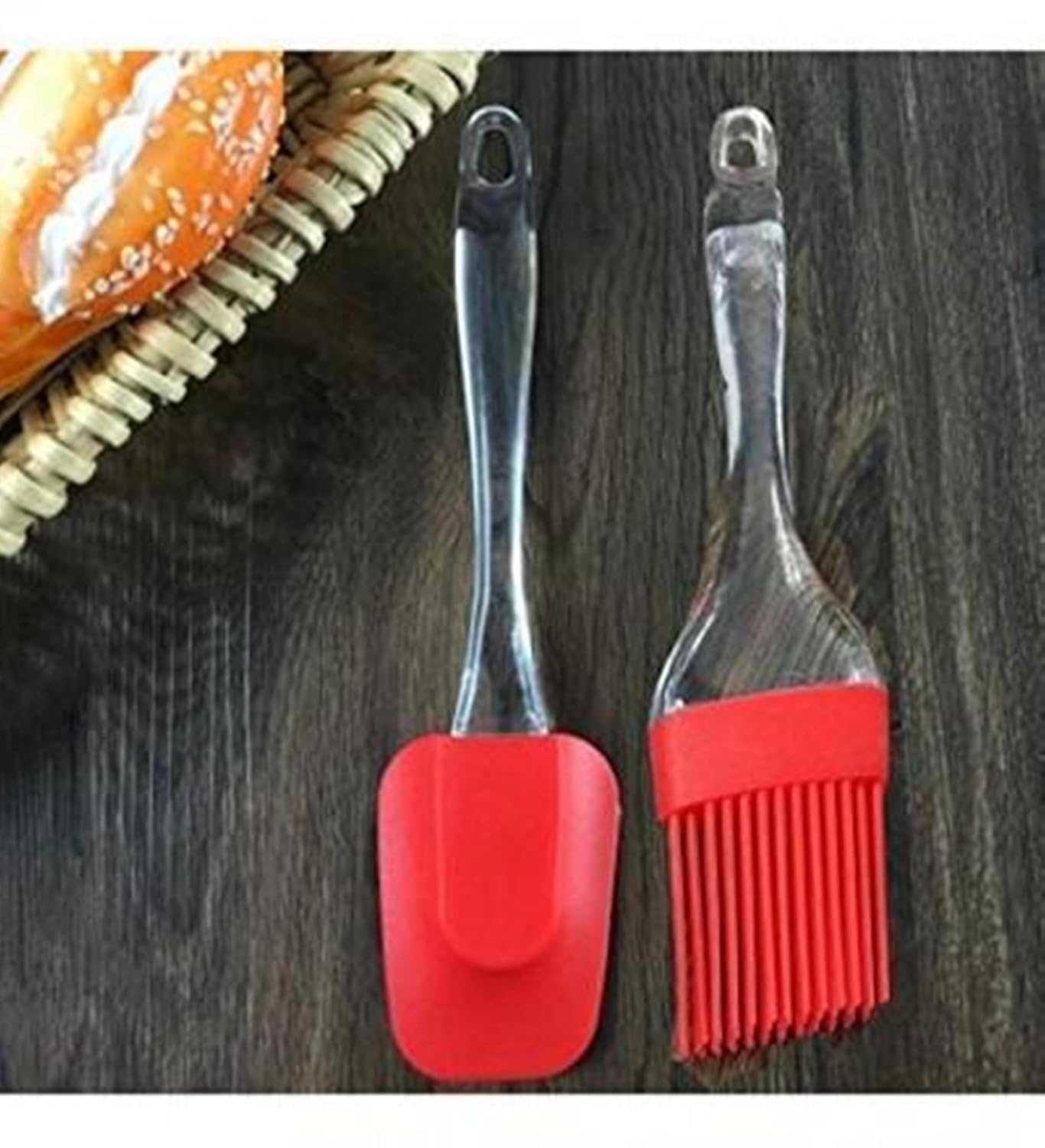 Silicone Spatula and Brush Set for Pastry, Cake Mixer, Decorating, Cooking, Baking, Silicone Spatula and Pastry Brush Set (Multicolour) - Spatula nd Brush combo - Image 5