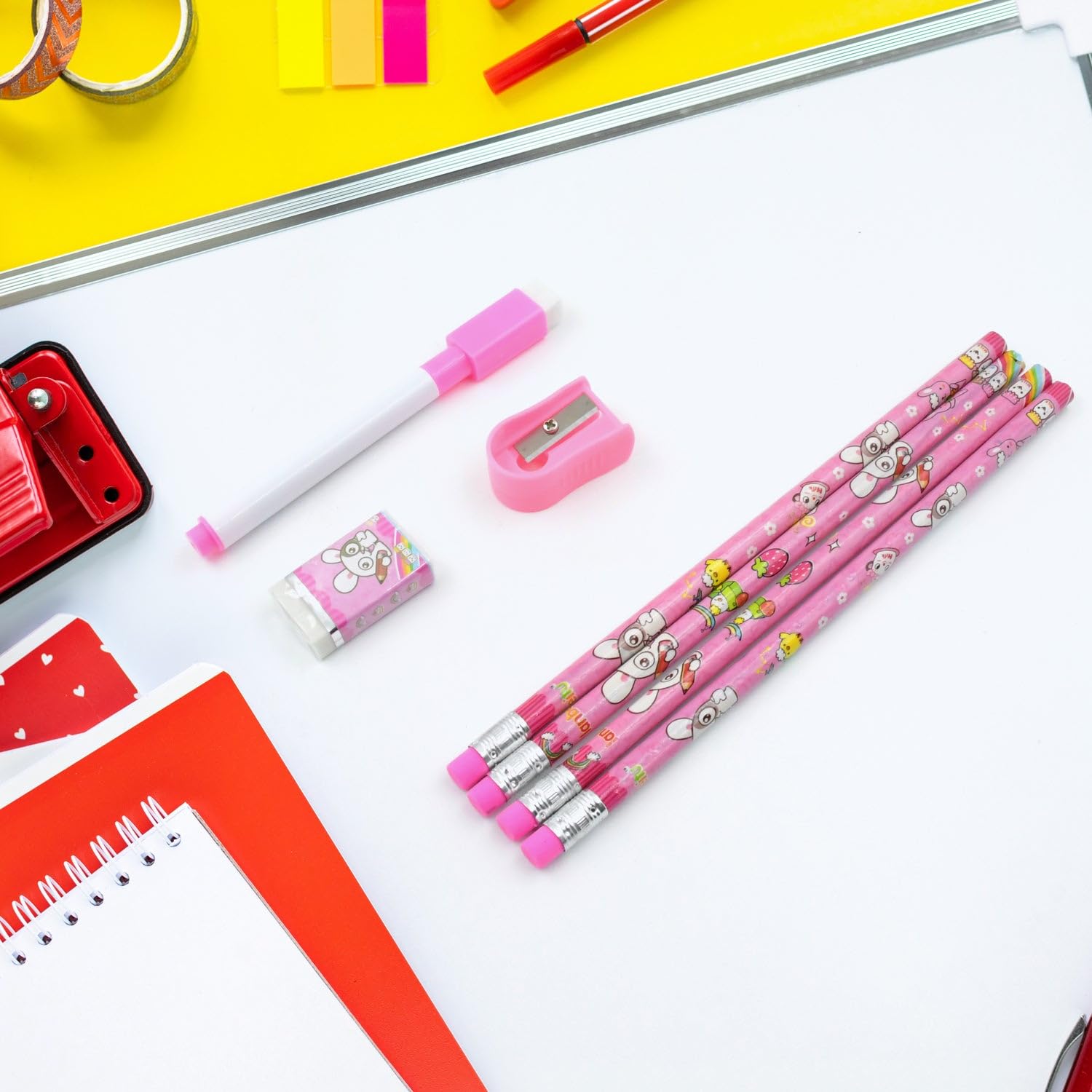 Children's Stationery Kit 8 Pc Set | Wooden Pencils, Eraser & Diary | School Supplies for Kids for Writing, Drawing, Homework, Handwriting Practice, Study Activities & Gifting - School Supply Set - Image 2